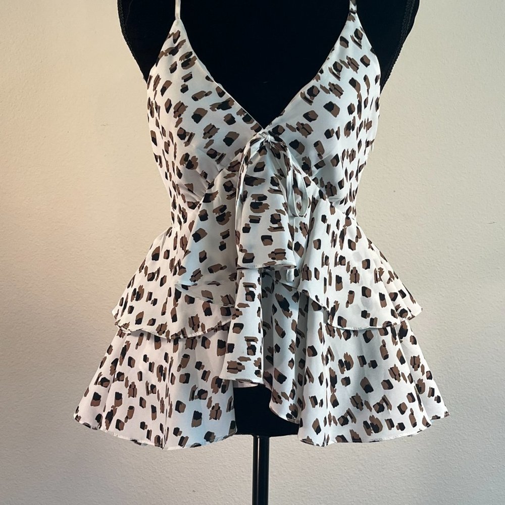 ANTHROPOLOGIE PEPLUM BLOUSE TOP SIZE LARGE